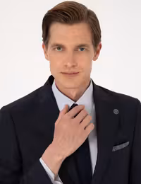 کت و شلوار مردانه سرمه ای پیرکاردین