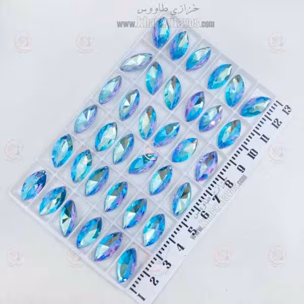 مارکیز چشمی سنگی 9 در 18 ( آبی کد DF62 ) ورق 36 عددی