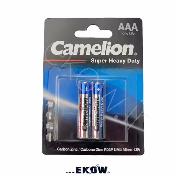 باتری نیم قلمی کملیون SUPER HEAVY DUTY ( باتری نیم قلمی بسته دوتایی CAMELION SUPER HEAVY DUTY AA 1.5V)