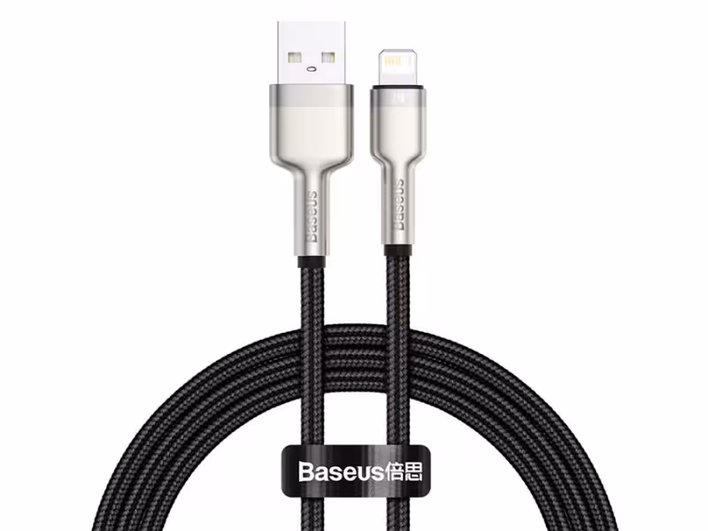 کابل شارژ سریع و انتقال داده لایتنینگ بیسوس Baseus Cafule Metal Lightning Cable 2m 2.4A