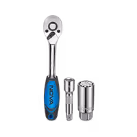 ست بکس همه کاره نووا درایو 3/8 مدل 7402 با سطح فول پولیش تایوان NOVA