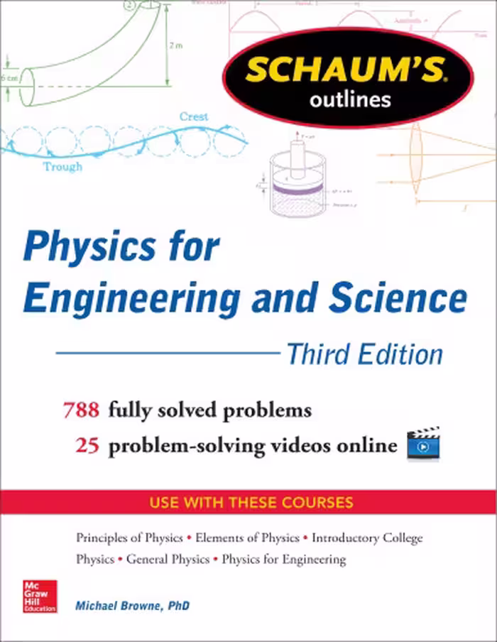 خرید و دانلود نسخه کامل کتاب Schaum's Outline of Physics for Engineering and Science: 788 Solved Problems   25 Videos