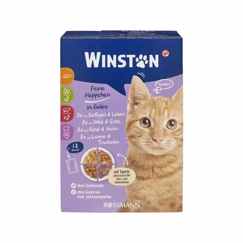 مولتی پک پوچ گربه وینستون مدل ژله ای تعداد 12 عدد