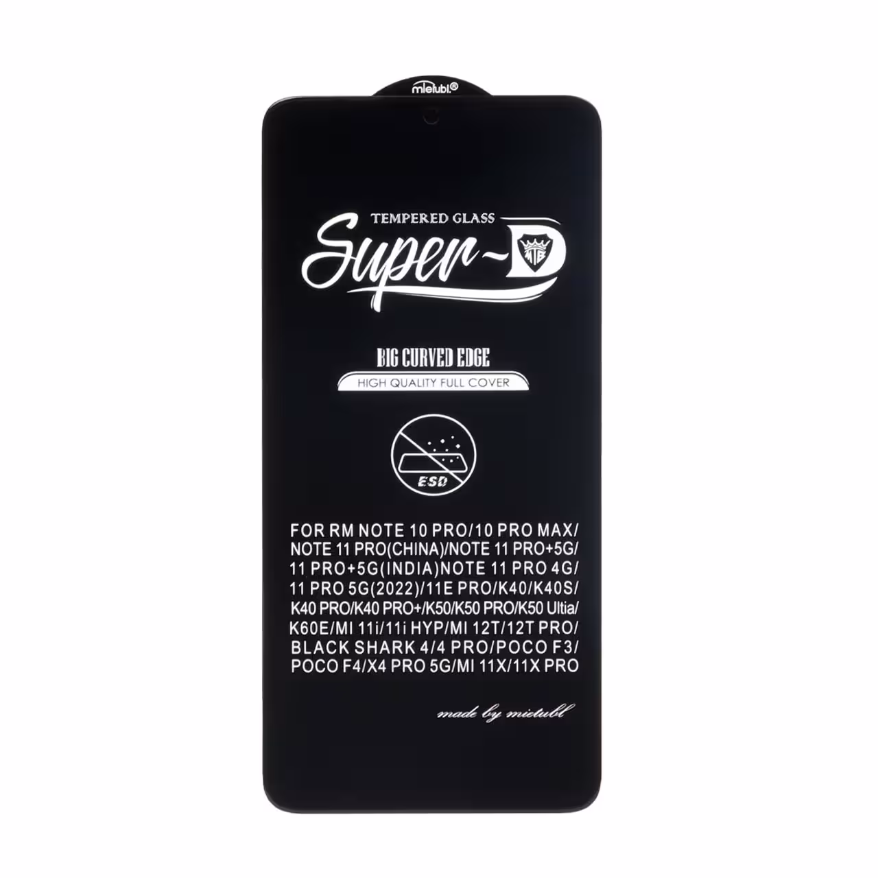 محافظ صفحه نمایش شیشه ای Xiaomi Mi 13T / Mi 13T Pro / Redmi Note 12 Pro 4G / Redmi Note 11 Pro / Redmi Note 11 Pro Plus / Redmi Note 10 Pro 4G / Redmi Note 10 Pro Max / Mi 12T / Mi 12T Pro / Poco F3 / Poco F3 GT / Poco F4 - Full Cover Super D Mietubl