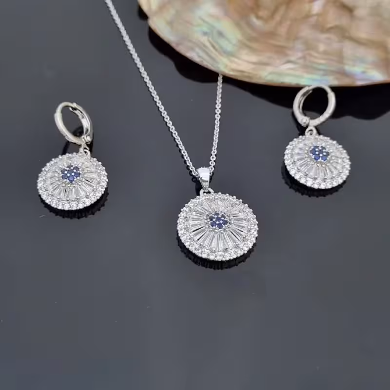 نیم ست نگین رنگی کد 545