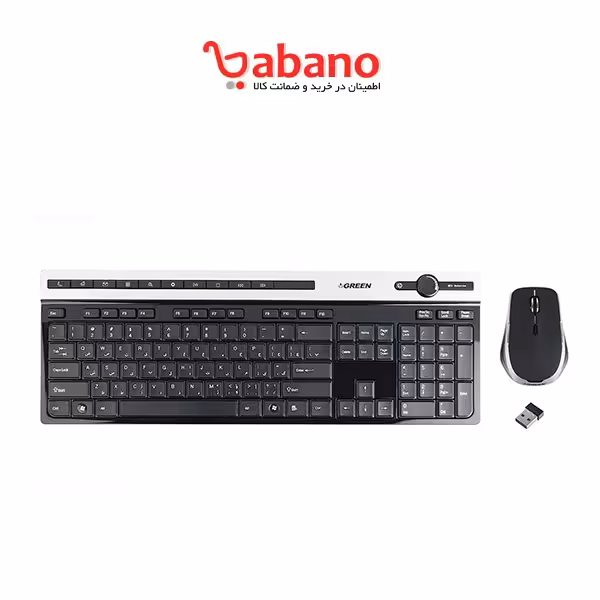 کیبورد و ماوس بی سیم GREEN مدل GKM-505W با حروف فارسی