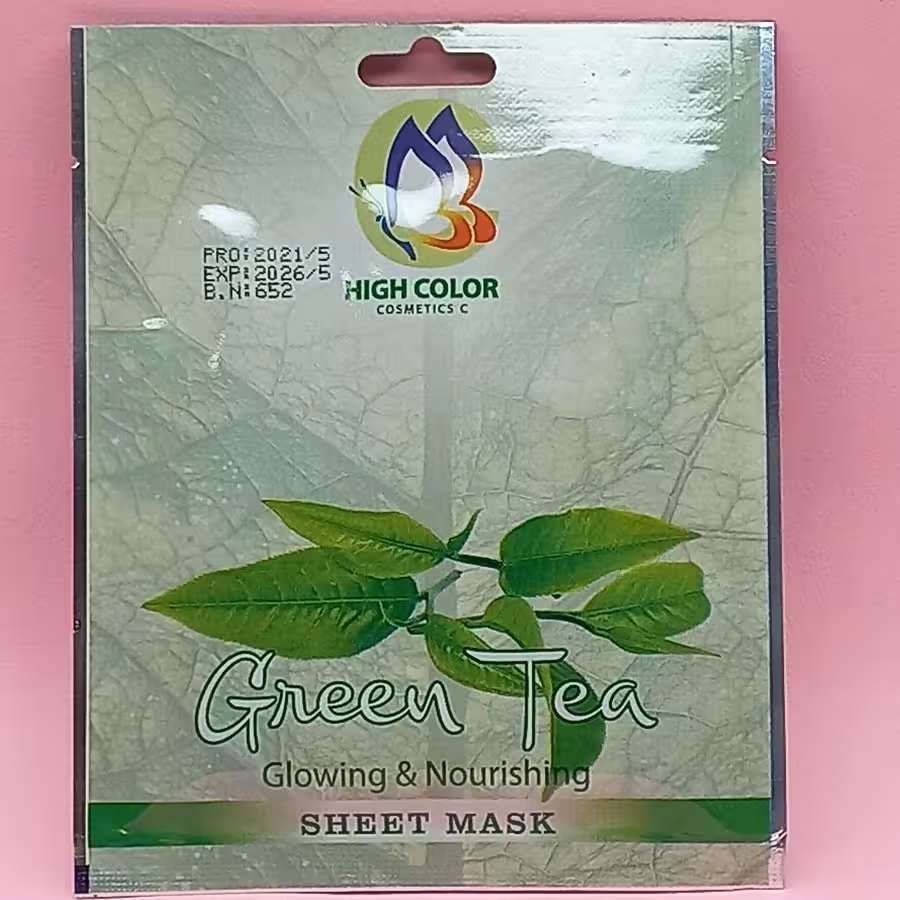 ماسک ورقه ای High Color چای سبز  ضد پیری رفع پف و سیاهی دور چشم
