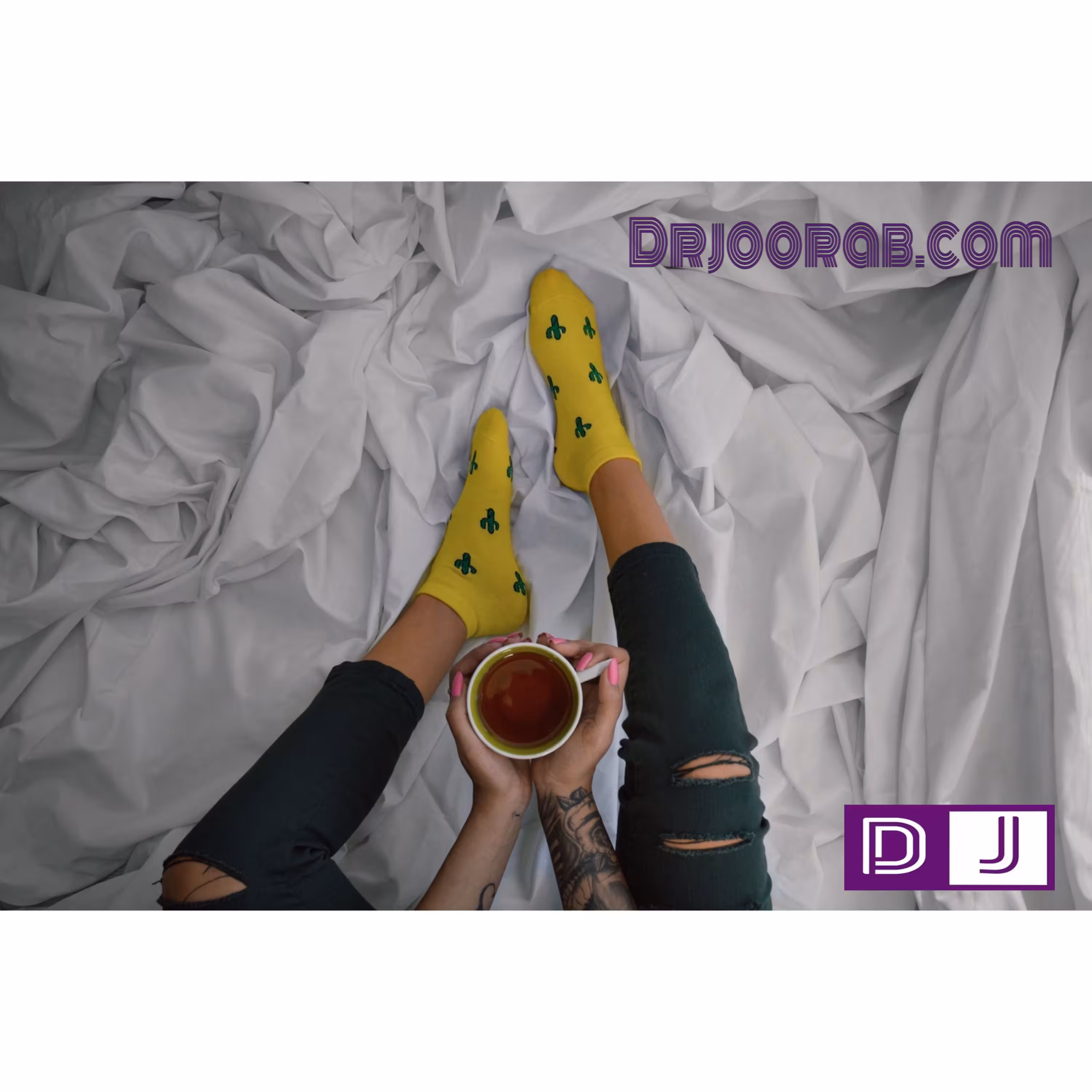 جوراب مچی طرح کاکتوس زرد