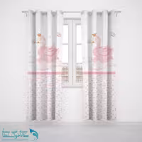 پرده پانچی اتاق کودک طرح قو کد A2795