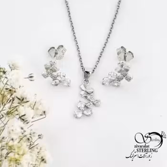 نیمست نقره گلدار عیار925 کد 18550