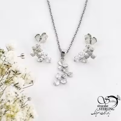 نیمست نقره گلدار عیار925 کد 18550