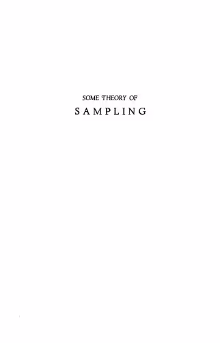 خرید و دانلود نسخه کامل کتاب Some Theory of Sampling