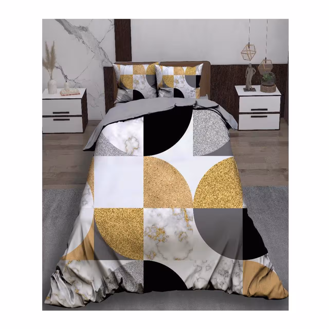 سرویس روتختی یک نفره کارینا مدل سه بعدی 5 تکه کد 1004