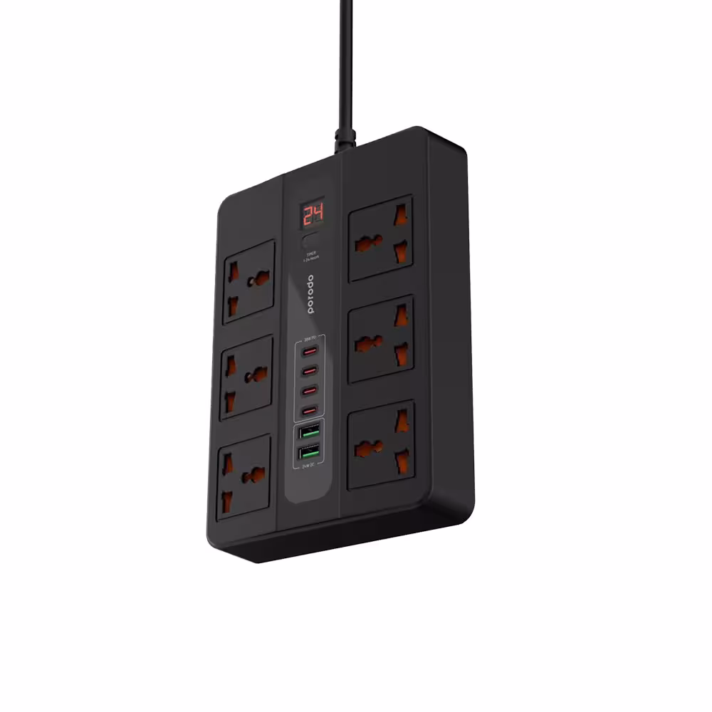 چند راهی برق پرودو مدل PORODO Multi-Port Super Hub PD-FWCH009 طول کابل 3 متر
