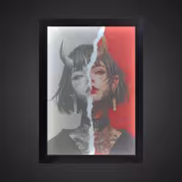 تابلو بک لایت دخترانه طرح Evil girl کد LPF-25001