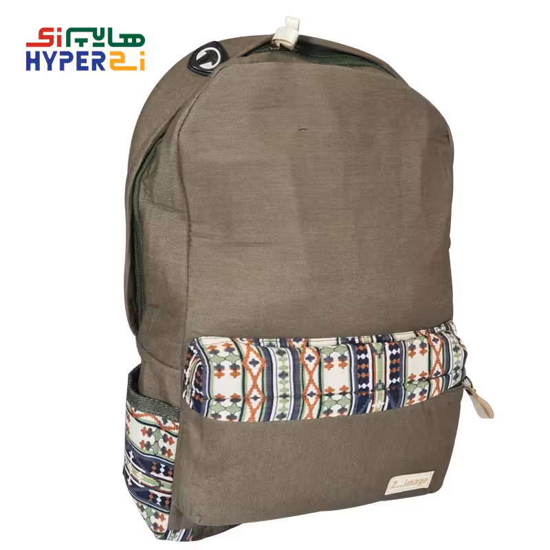 کوله پشتی زیماژ کد K021 رنگ زمینه سدری طرح اسلیمیZimage