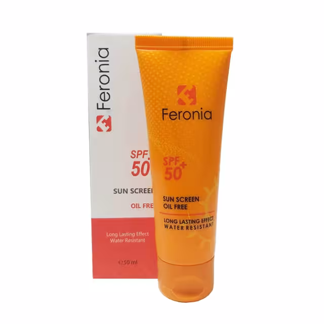 کرم ضد آفتاب بی رنگ فرونیا spf50 حجم 50 میلی لیتری