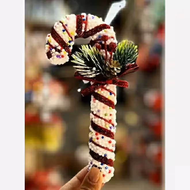 آویز عصا درخت کاج تزئینی (پس کرایه)