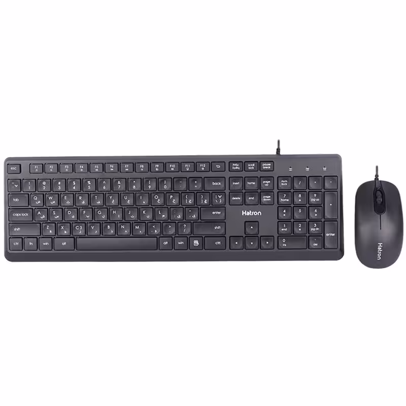 کیبورد و ماوس هترون مدل HKC215، سوییچ ممبران، Full-size | کالا مکس