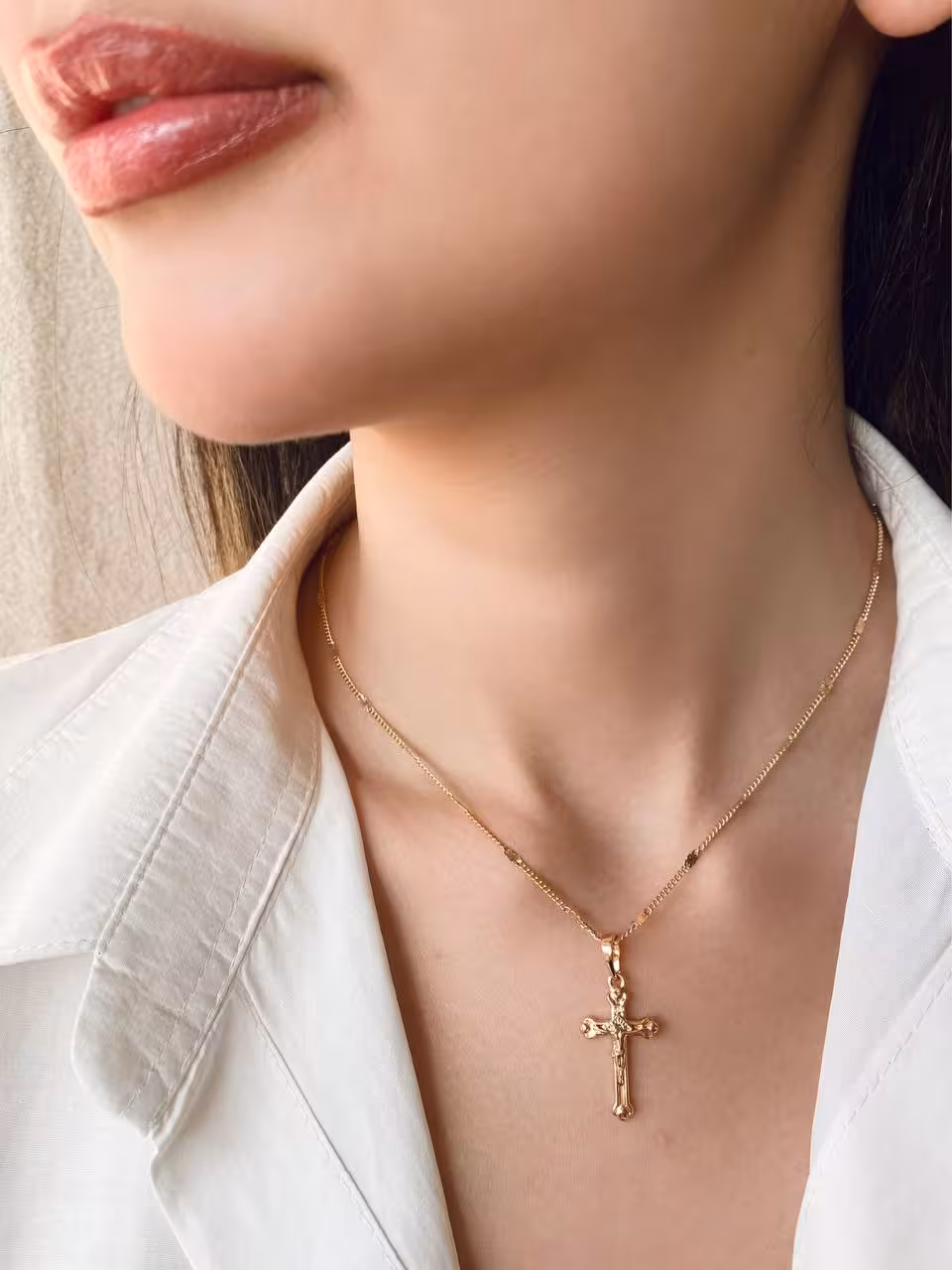 آویز گردنبند مدل صلیب، برند ژوپینگ