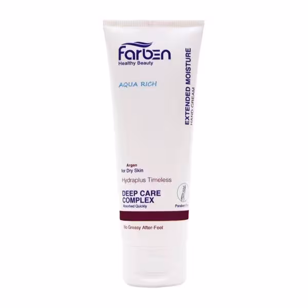 کرم آبرسان دست فاربن سری Aqua Rich مدل Argan Oil حجم 75 میلی لیتر Farben Argan Oil Aqua Rich Hand Moisturizing Cream 75ml