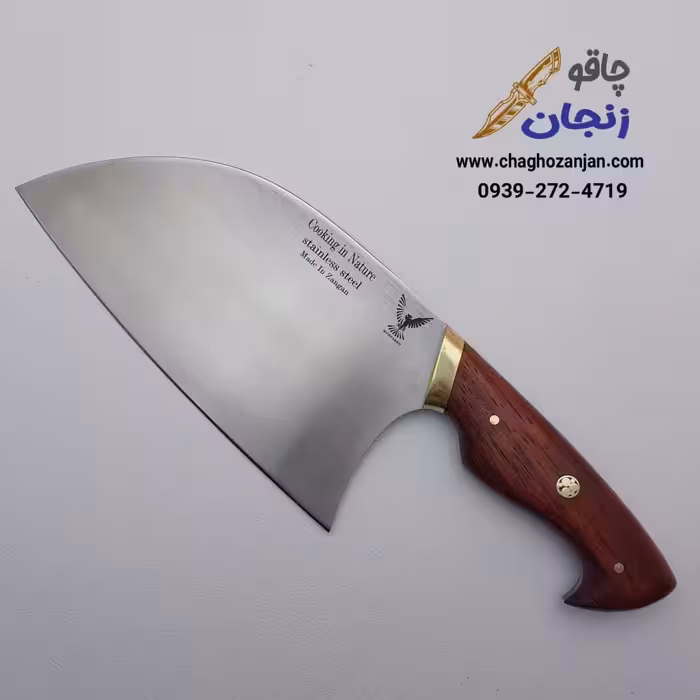 ساطور 29 سانتی کمپینگ ساخت استاد منفرد با دسته پادوک و تیغه استیل