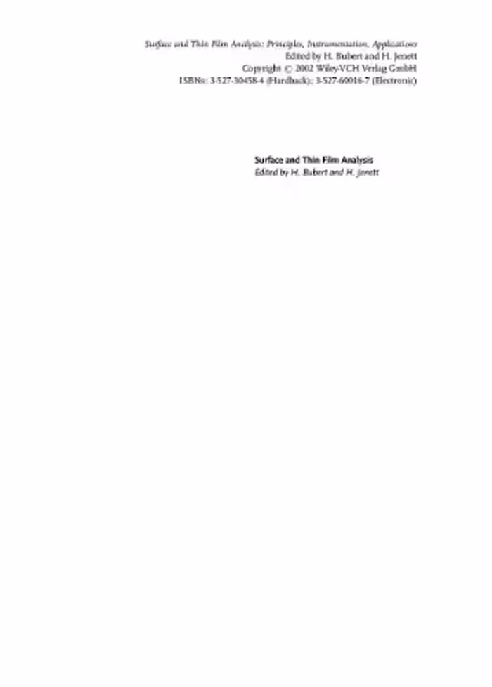 خرید و دانلود نسخه کامل کتاب Surface and Thin Film Analysis