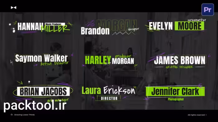 دانلود پروژه آماده پریمیر مجموعه زیرنویس Drawing Lower Thirds - پک تول