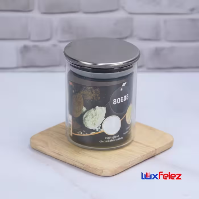 بانکه ادویه لونا گلس مدل درب استیل کد 80608