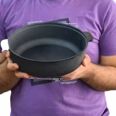 ماهیتابه لبه بلند چدنی اصل آببندی شده بدون روکش شیمیایی