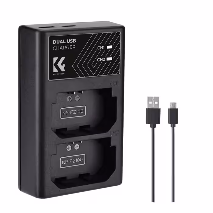 شارژر کی اند اف دوتایی K&F Concept NP-FZ100 Battery Charger SKU:KF28.0010