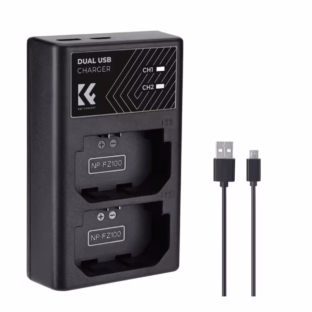 شارژر کی اند اف دوتایی K&F Concept NP-FZ100 Battery Charger SKU:KF28.0010