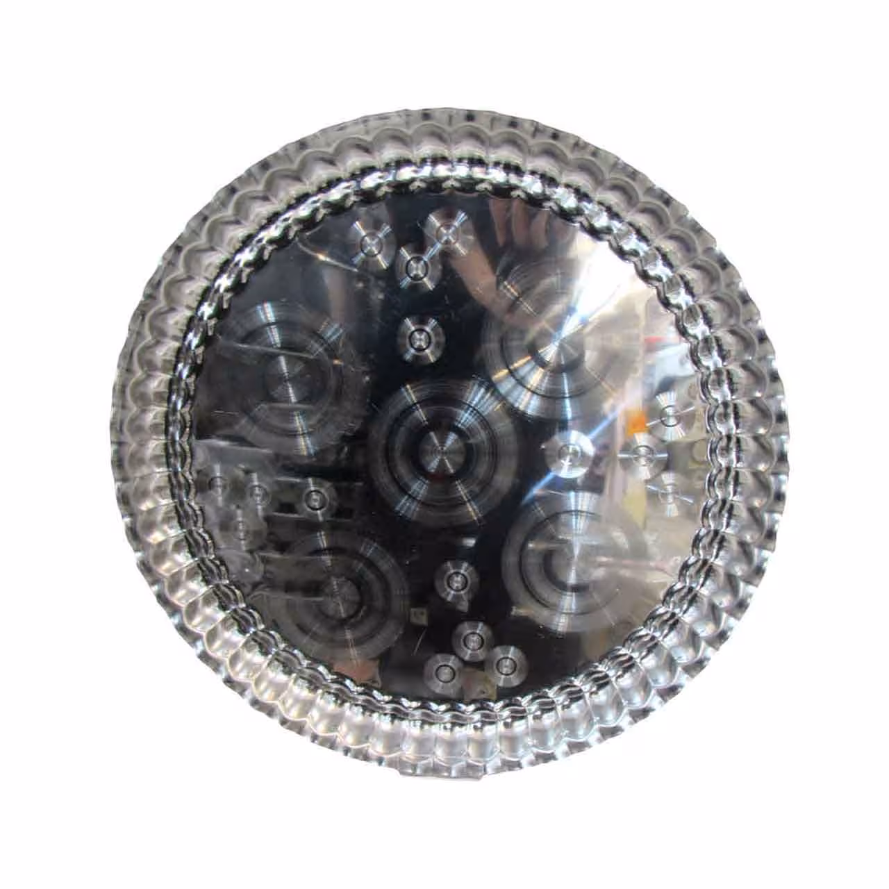 سینی استیل گرد لب کنگره سایز 5