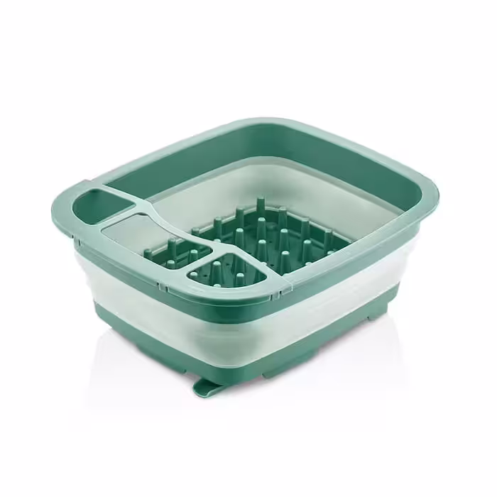 ظرف چندکاره لگن و آبچکان تاشو کیولوکس مدل لنا رنگ سبز کد L008063