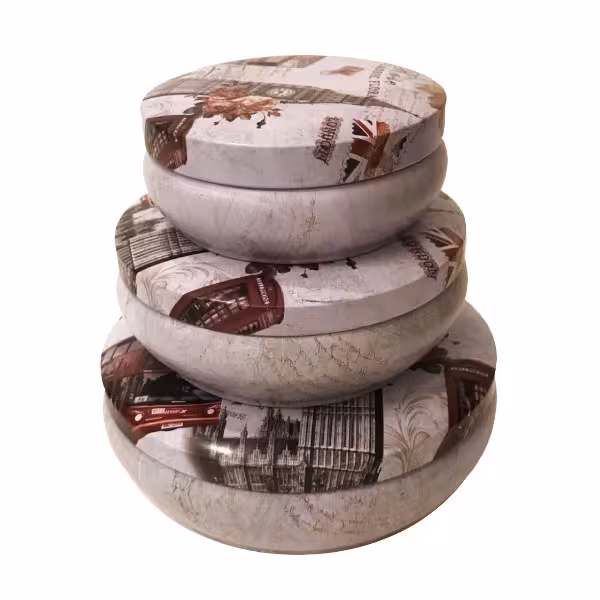 جعبه هدیه مدل قوطی فلزی مجموعه 3 عددی