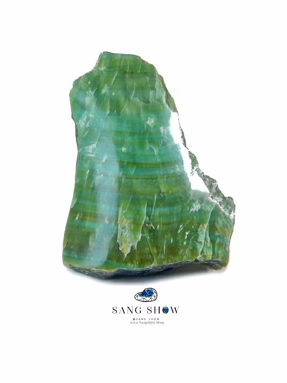 سنگ یشم معدنی و اصل میانمار نمونه پولیش شده استثنایی S1003