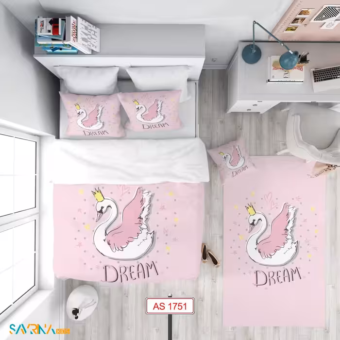 سرویس روتختی طرح قو یک نفره کد AS1751