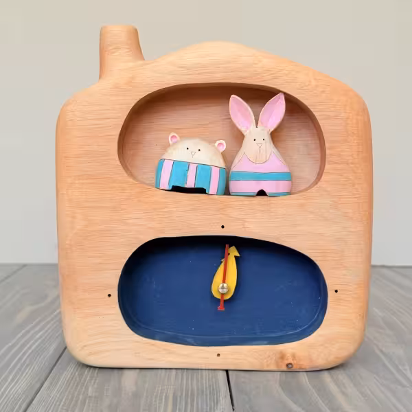 ساعت رومیزی دو مجسمه خرگوش شیرازی