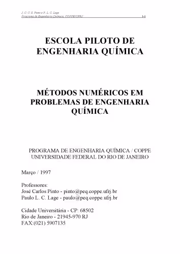 خرید و دانلود نسخه کامل کتاب MÉTODOS NUMÉRICOS EM PROBLEMAS DE ENGENHARIA QUÍMICA