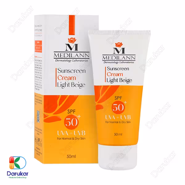 کرم ضد آفتاب رنگی مدیلن مناسب پوست خشک و معمولی، SPF50