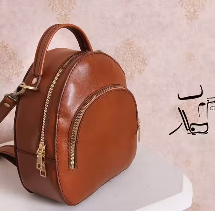 کیف کوله پشتی چرم گاوی کد 102096