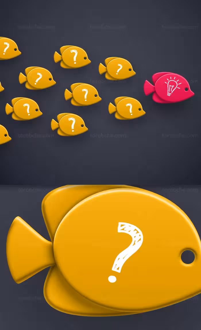 وکتور طرح مفهومی رهبر خلاق ماهی ها - گرافیک با طعم تربچه