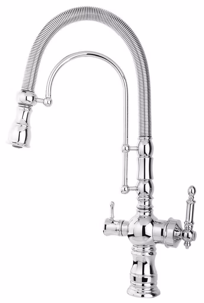 شیر ظرفشویی فنری2کاره کروم مدل بیزانس