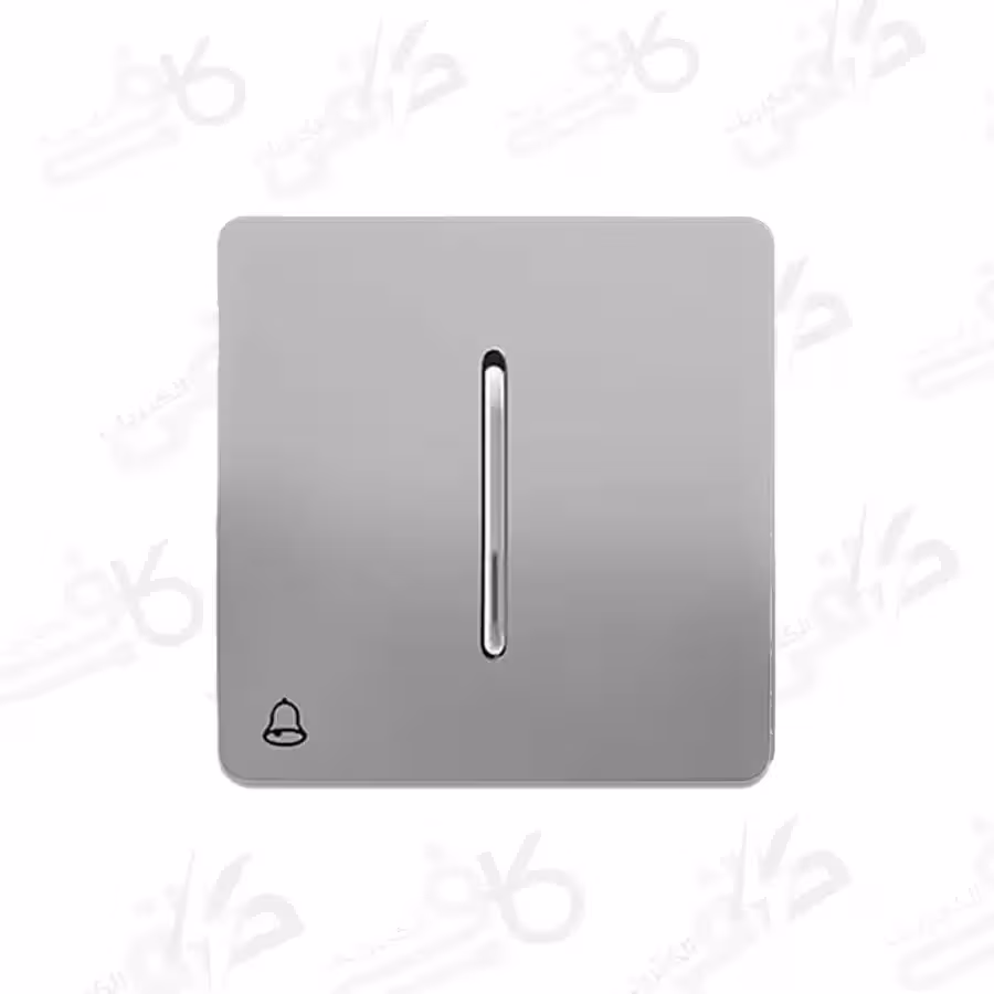 کلید و پریز آسیا | شاسی زنگ کریستال طوسی نقره ای اسیا