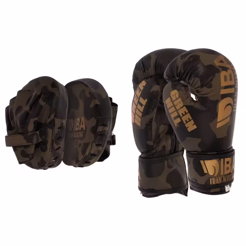 دستکش بوکس گرین هیل مدل آیبا به همراه میت رزمی بسته 3 عددی