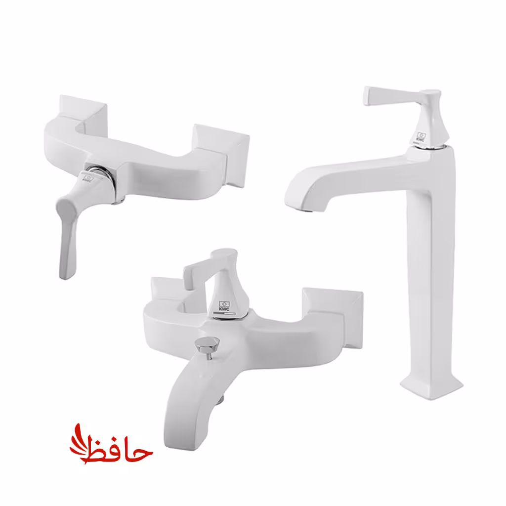 شیر حمام توالت روشویی پایه بلند کی دبلیو سی KWC مدل کلاسیک سفید