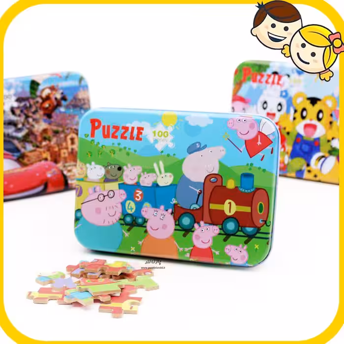 پازل 100 قطعه جعبه فلزی