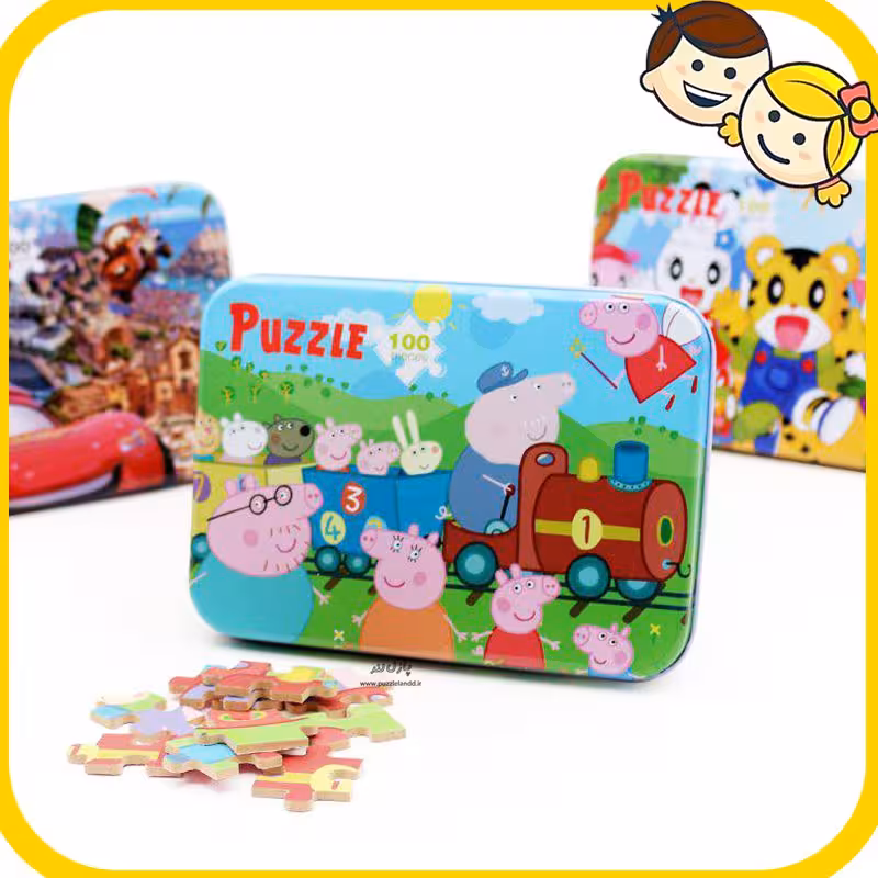 پازل 100 قطعه جعبه فلزی