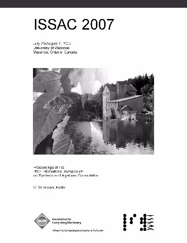 خرید و دانلود نسخه کامل کتاب Proceedings ISSAC 2007