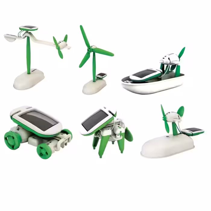 بازی آموزشی ربات 6 در 1 خورشیدی مدل ترکیبی سبز کد1273